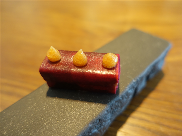 beetroot and foie gras nibble